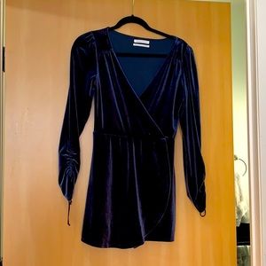 Urban Outfitters Navy Velvet Romper